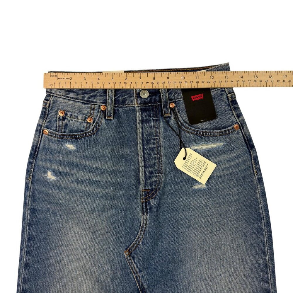 Levi’s Premium Iconic Long Denim Maxi Skirt Blue Women’s 24 / 00 / XXS NWT - Picture 10 of 15